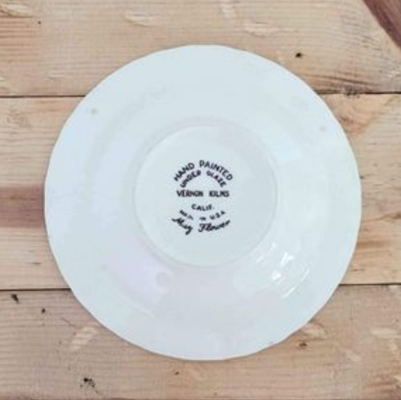 Vintage Vernon Kilns Hand Painted May Flower Small Bowls SET OF 2 Floral 6 Inch - Picture 7 of 9